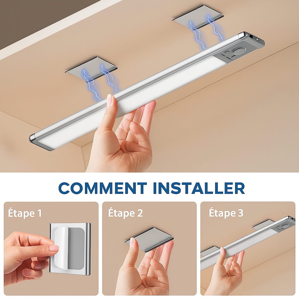 Lampe LED magnétique sans fil à détecteur de mouvement