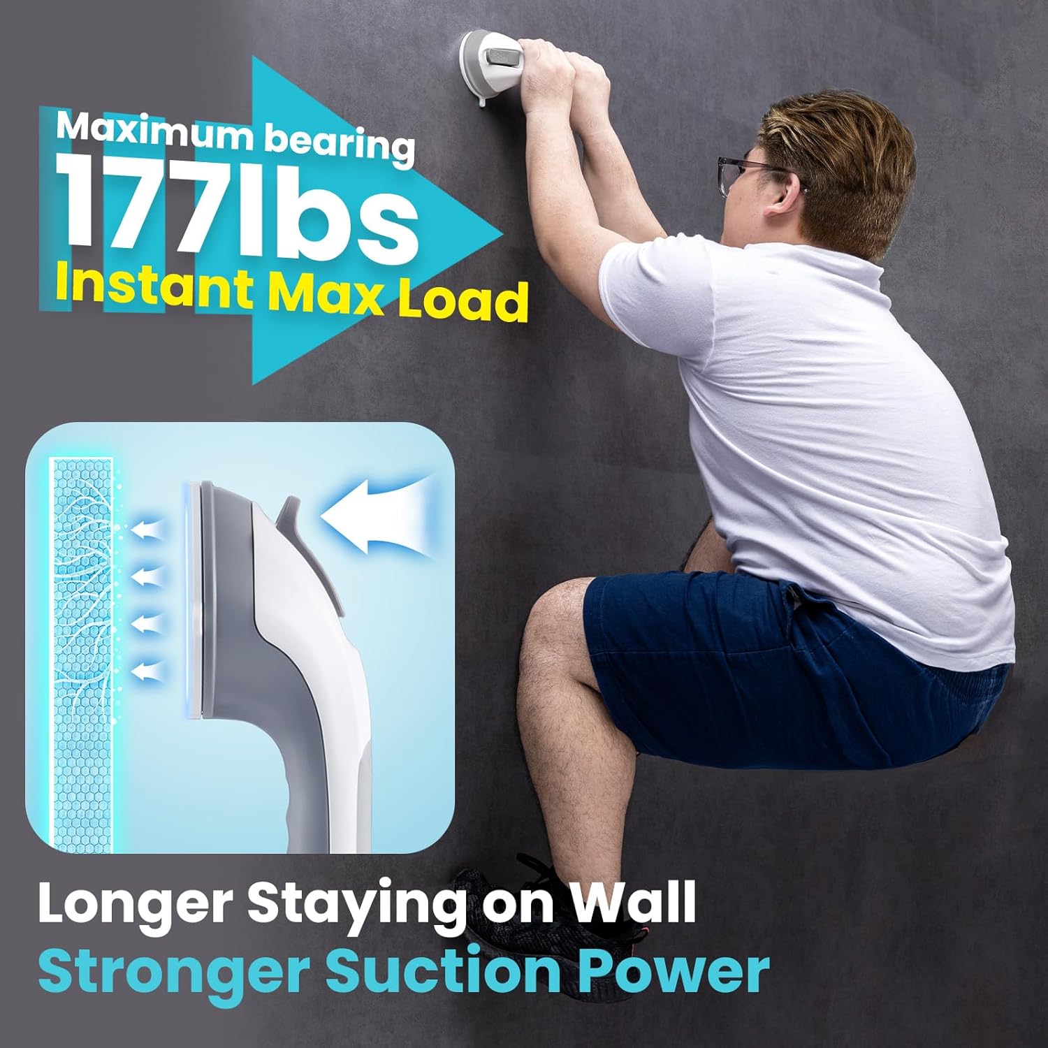 Steadly no-drill bathroom safety bar