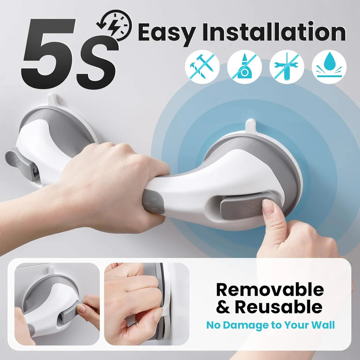 Kyma Home — No-Drill Bathroom Safety Bar